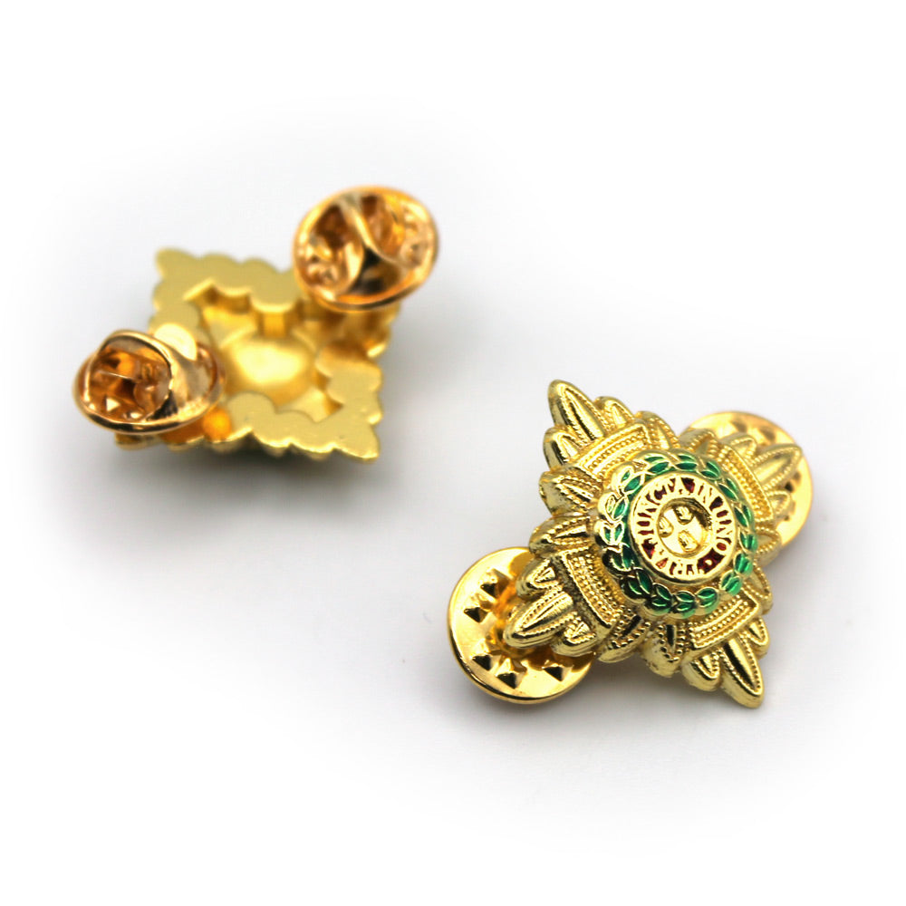2 x OFFICERS NO.2 GOLD COLOUR METAL RANK PIPS