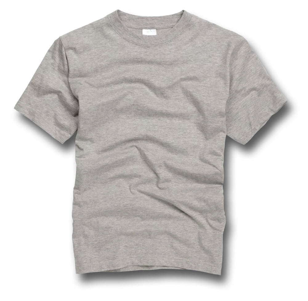 100% COTTON PLAIN T-SHIRT - GREY