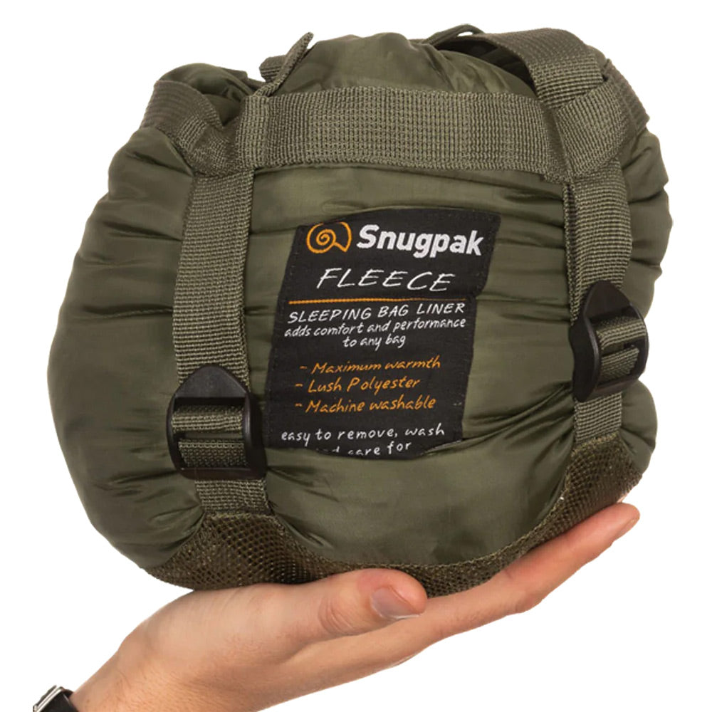 SNUGPAK FLEECE LINER - GREEN, PACKED