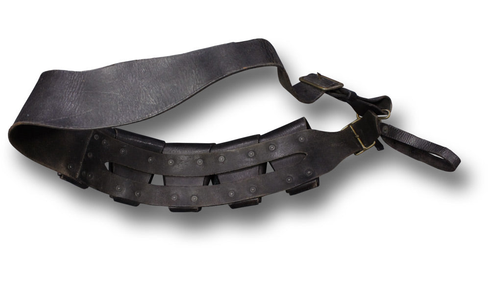 WWI BRITISH 5-CARTRIDGE LEATHER POUCH BELT BANDOLIER 1922