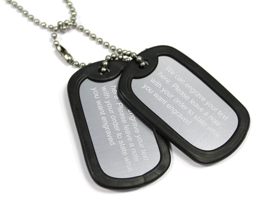 Laser Engraving Branded Dog Tags Personalised Black Laser Etched