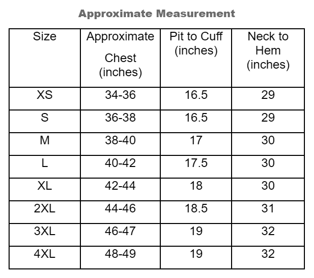 DONKEY JACKET - SIZE GUIDE