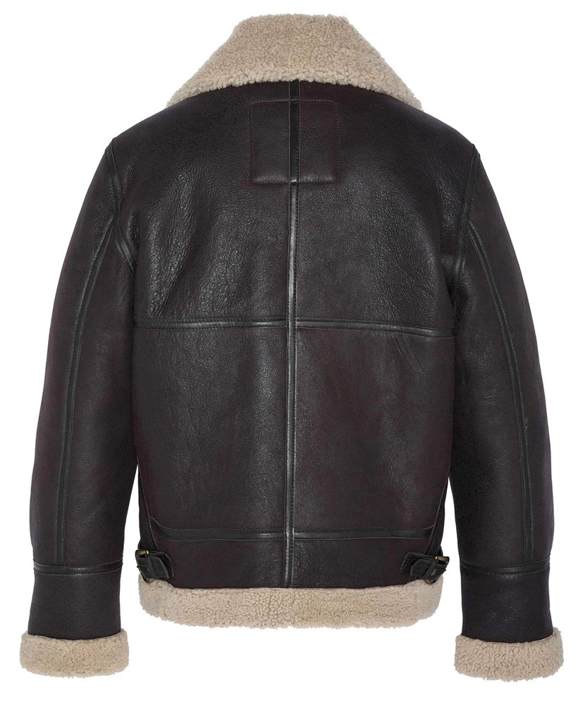 SCHOTT B3 SHEEPSKIN JACKET - CORDOVAN, BACK