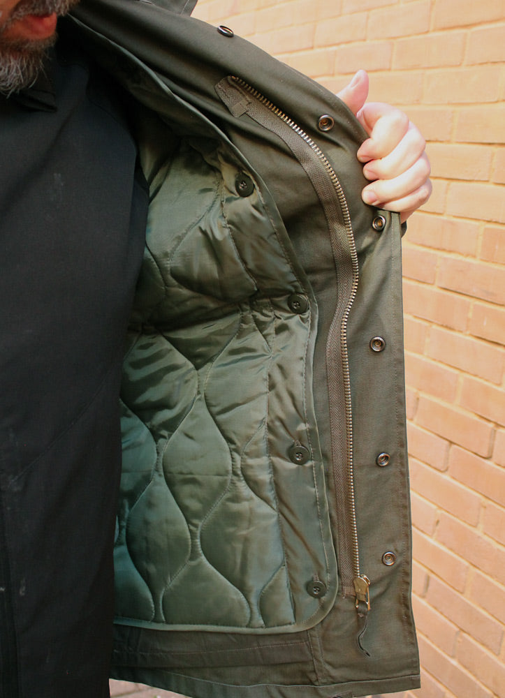 M65 STYLE JACKET WITH LINER - GREEN, INSIDE