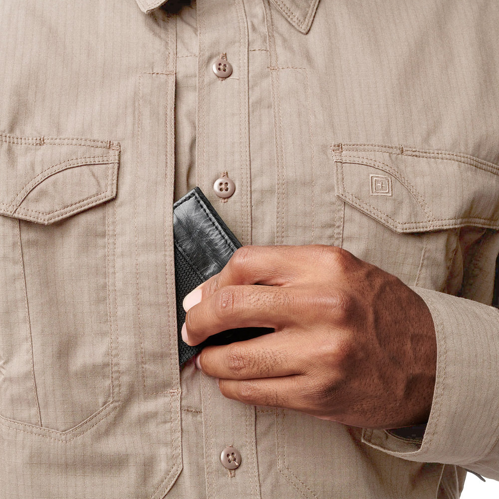 5.11 STRYKE SHIRT LONG SLEEVE - KHAKI, POCKET
