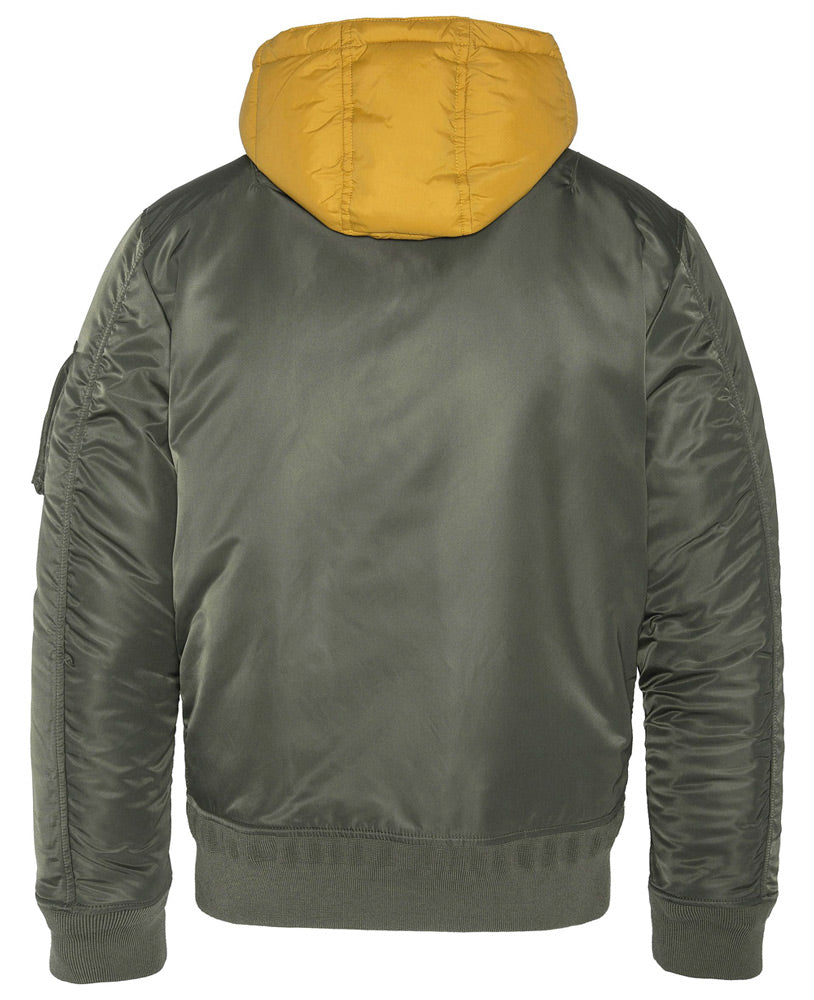 SCHOTT MA1 JACKET MA20RS WITH REMOVEABLE HOOD - GREEN