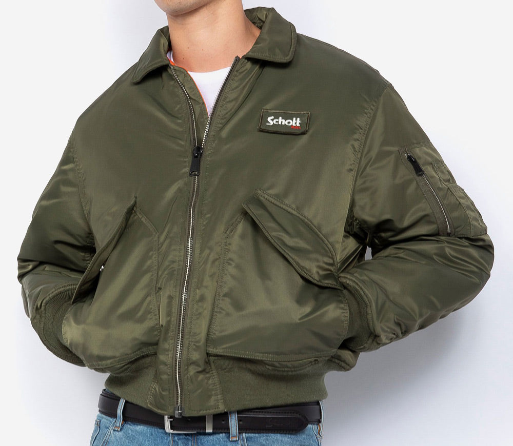 SCHOTT CWU 90S FIT JACKET 21090RS - GREEN