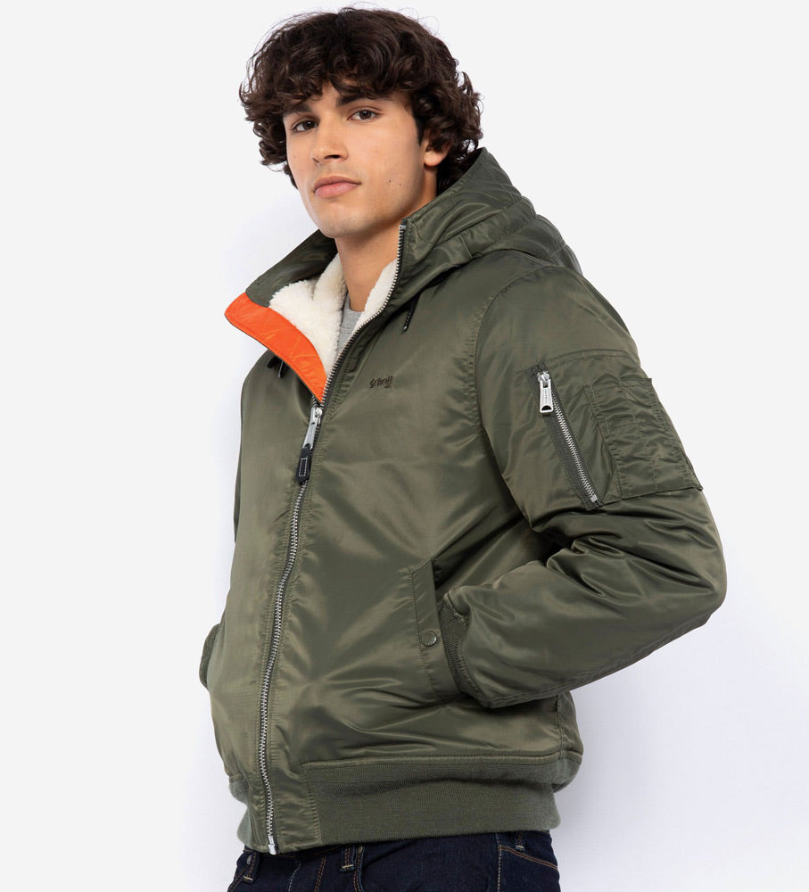 SCHOTT B19RS HOODED BOMBER JACKET