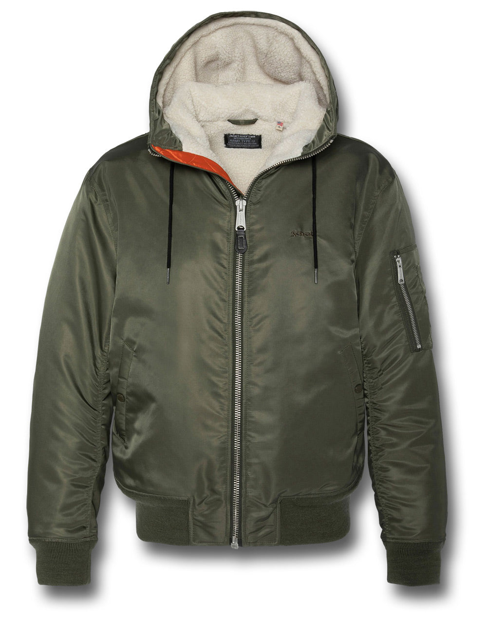 SCHOTT B19RS HOODED BOMBER JACKET