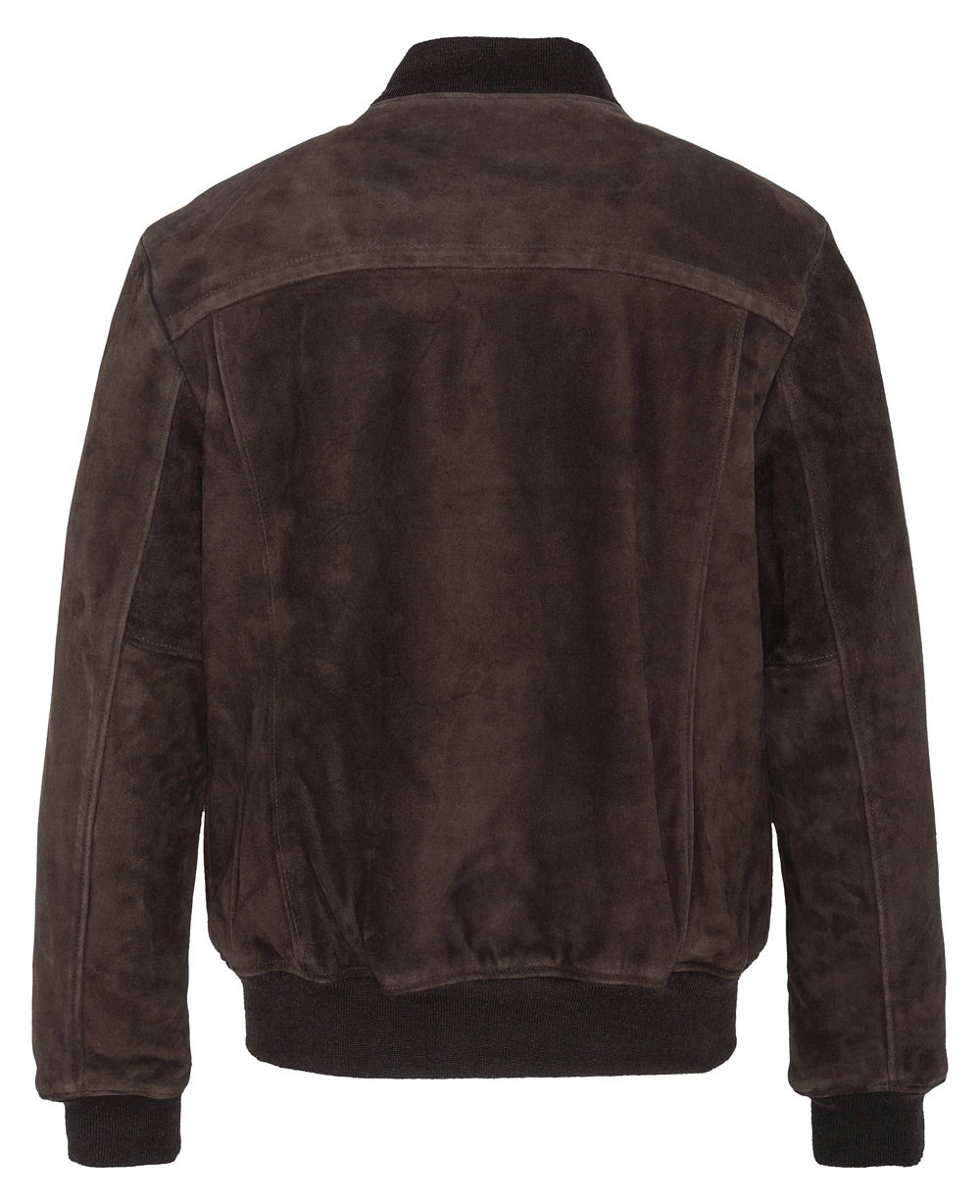 SCHOTT LC3017 SUEDE BOMBER JACKET - BROWN, BACK