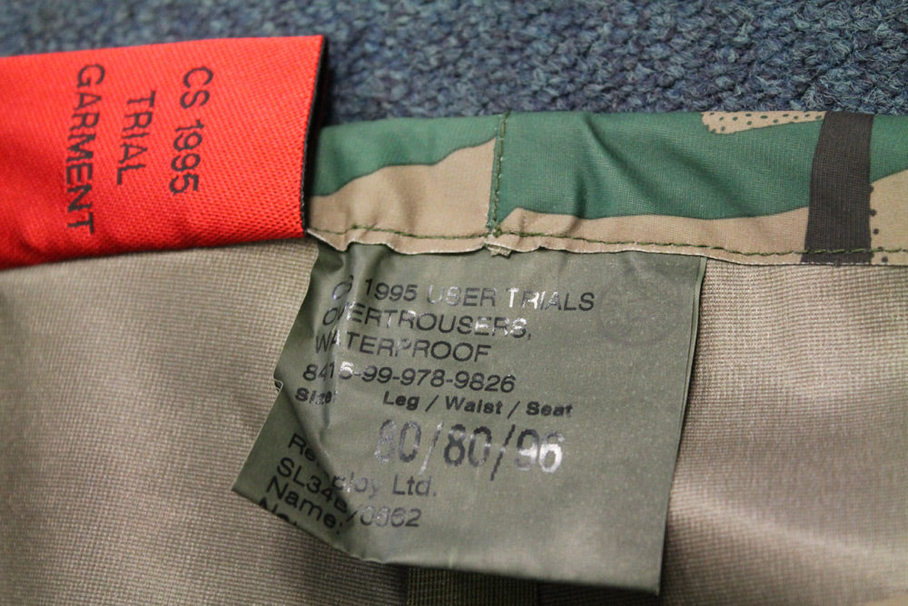 1995 TRIAL DPM WATERPROOF TROUSERS - LABEL INSIDE