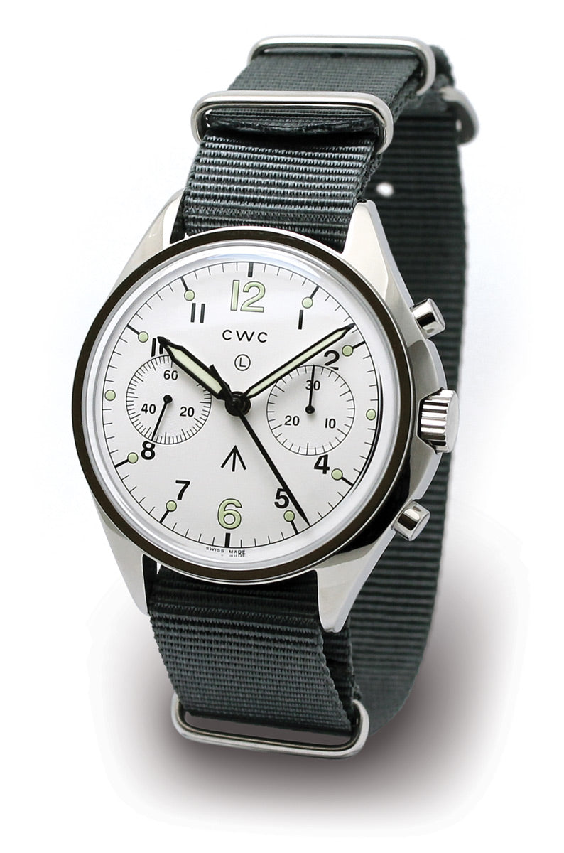 CWC 1970s AUTOMATIC CHRONOGRAPH 6BB WATCH - WHITE DIAL