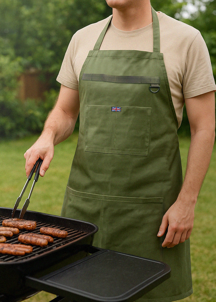 UPCYCLED GREEN MILITARY APRON