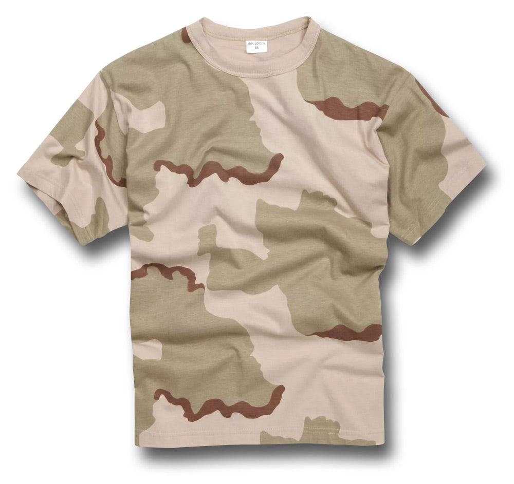 100% COTTON CAMMO T-SHIRT - DESERT TRI