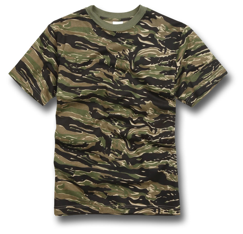 100% COTTON CAMMO T-SHIRT - TIGER STRIPE