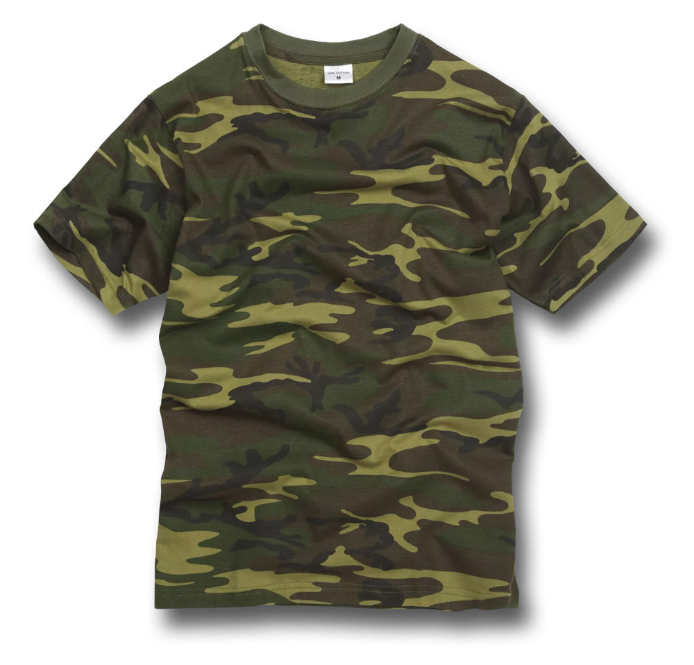 100% COTTON CAMMO T-SHIRT - WOODLAND