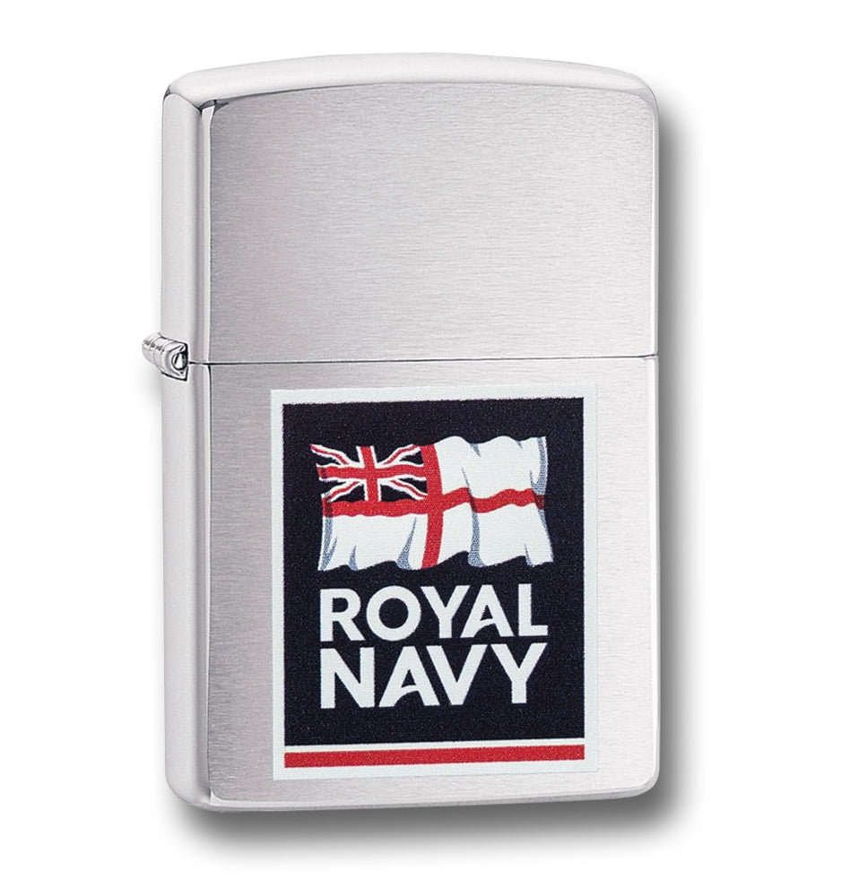 ZIPPO LIGHTER ROYAL NAVY BRUSHED LOGO