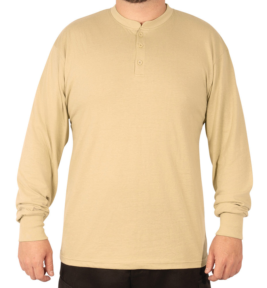 ROTHCO LONG-SLEEVE HENLEY T-SHIRT - DESERT SAND