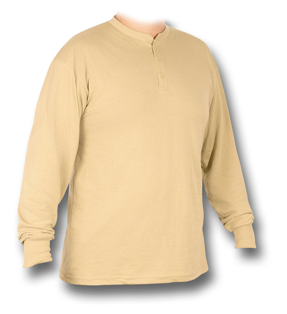 ROTHCO LONG-SLEEVE HENLEY T-SHIRT - DESERT SAND