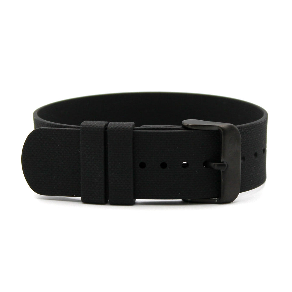 CWC RUBBER STRAP - BLACK WITH BLACK BUCKLE