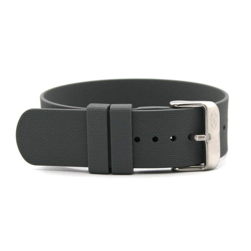 CWC RUBBER STRAP - GREY WITH SILVER BUCKLE