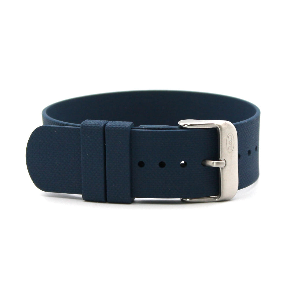 CWC RUBBER STRAP - NAVY BLUE WITH SILVER BUCKLE
