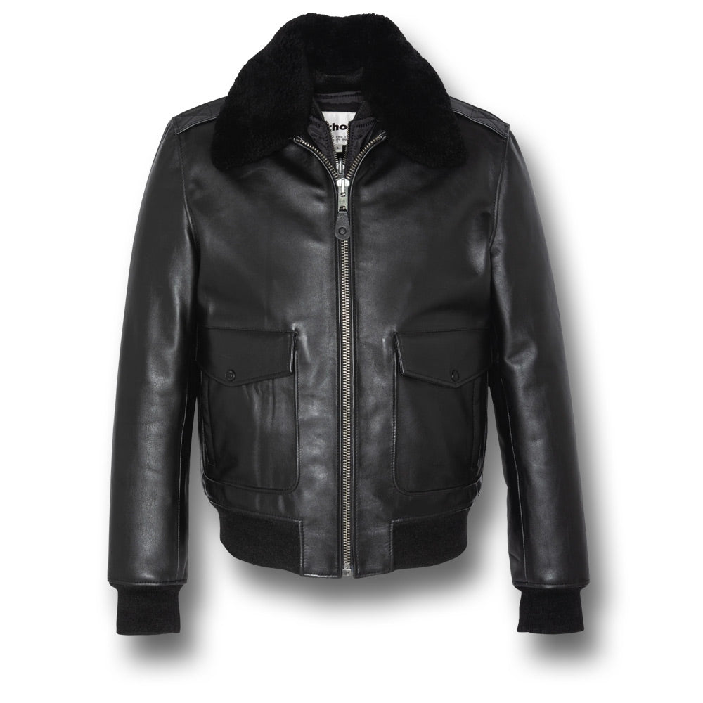 SCHOTT A2 LEATHER JACKET WITH REMOVEABLE VEST | Silvermans