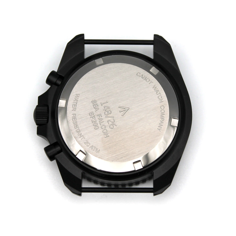 CABOT SEA FALCON BLACK CHRONO DIVER WATCH