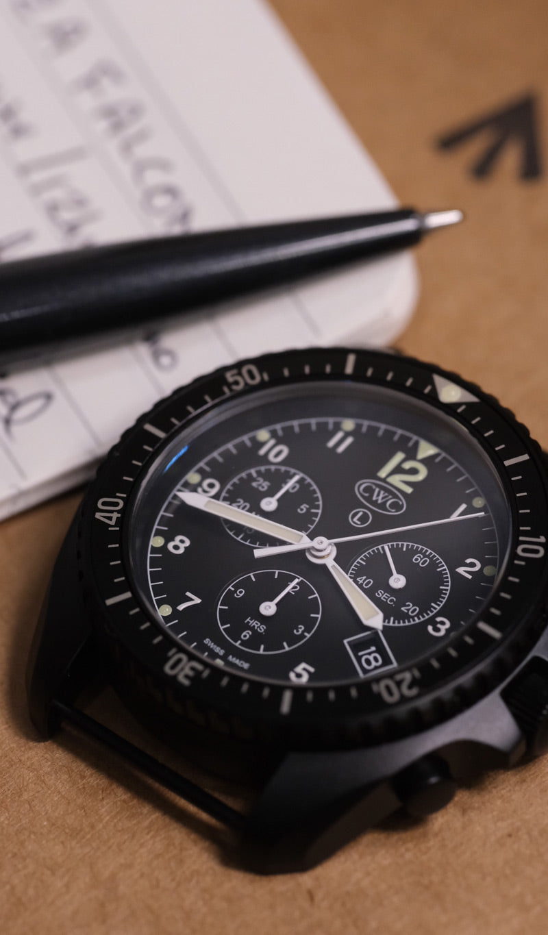 CABOT SEA FALCON BLACK CHRONO DIVER WATCH
