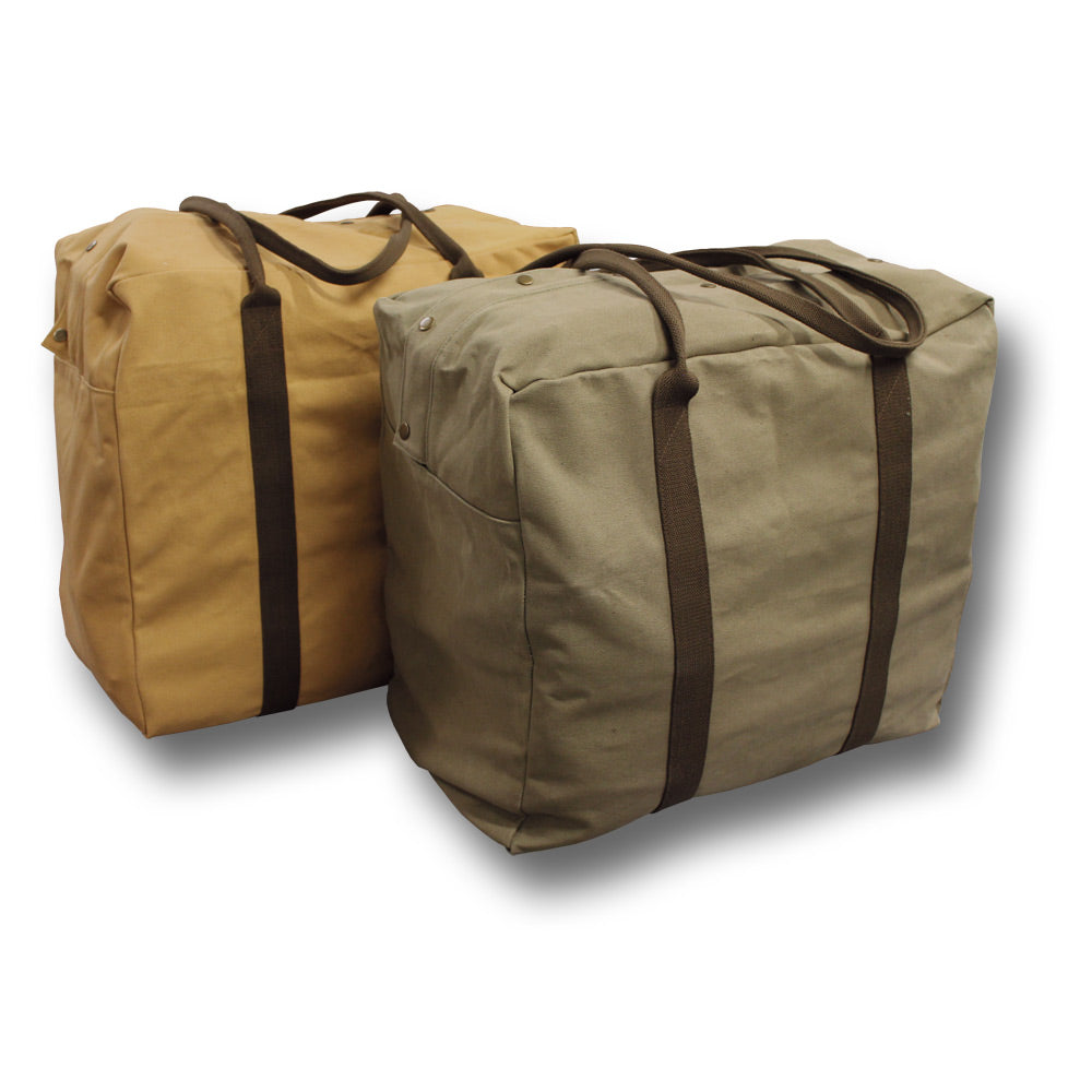 CANVAS AVIATOR FLIGHT BAGS - TAN AND OLIVE DRAB