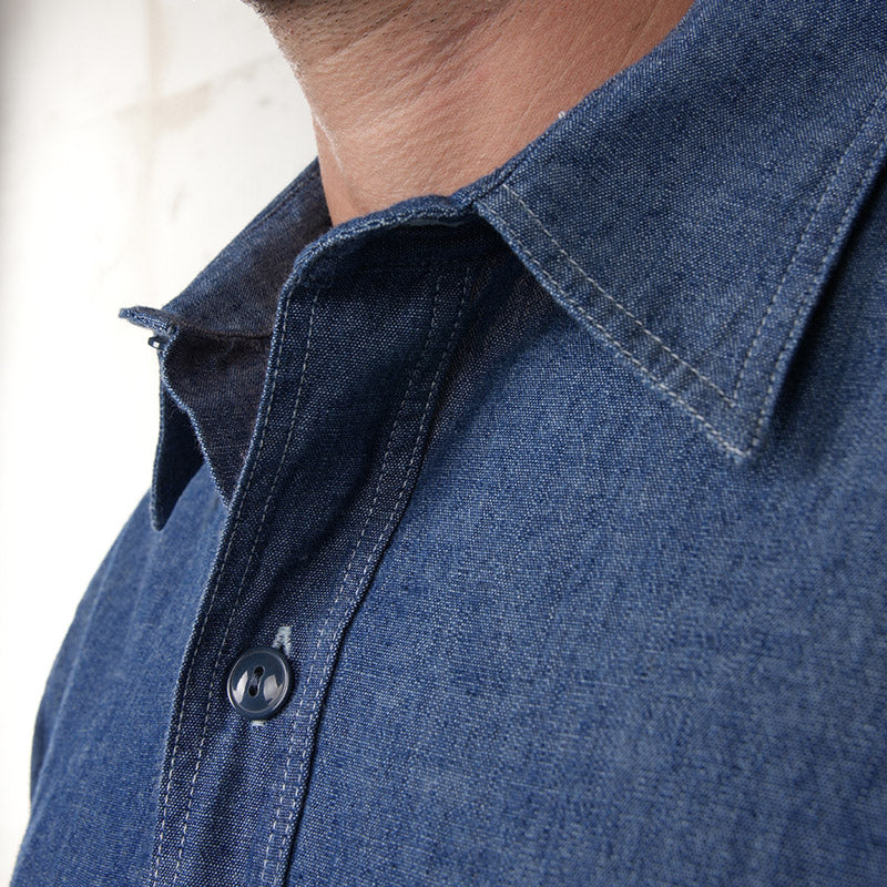 PIKE BROTHERS 1940 USN CHAMBRAY SHIRT - COLLAR DETAIL