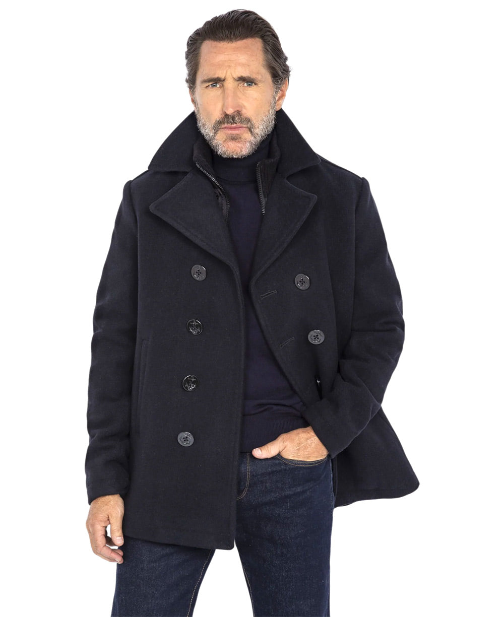 SCHOTT CYCLONE 2 PEA COAT - NAVY