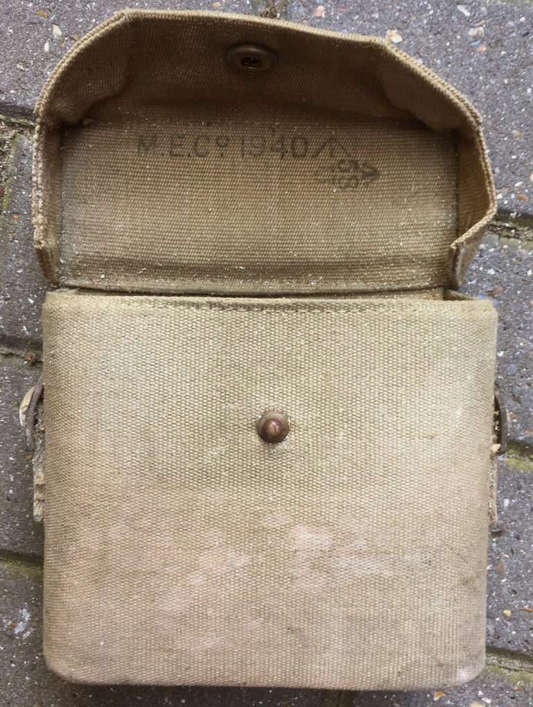 1937 PATTERN KHAKI BINOCULAR CASE GRADE 1 WWII-DATED