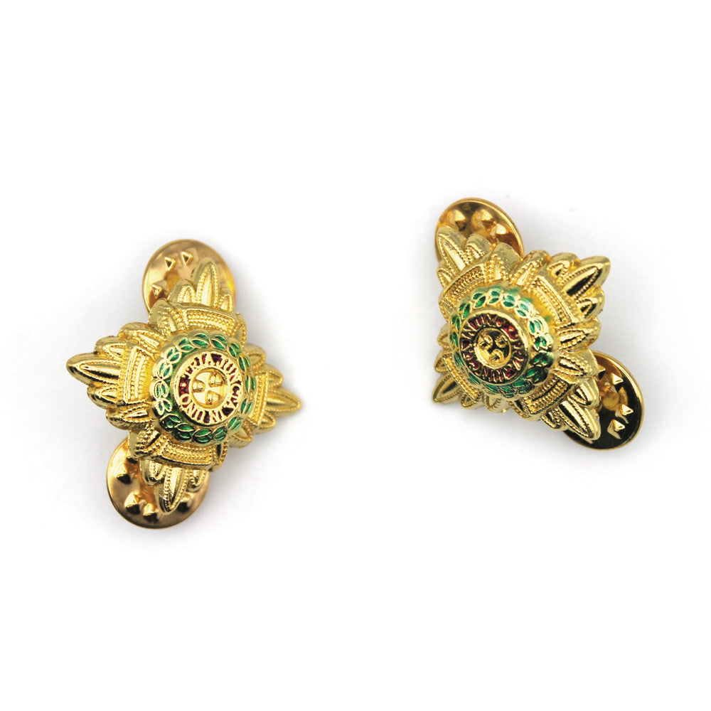 2 x OFFICERS NO.2 GOLD COLOUR METAL RANK PIPS
