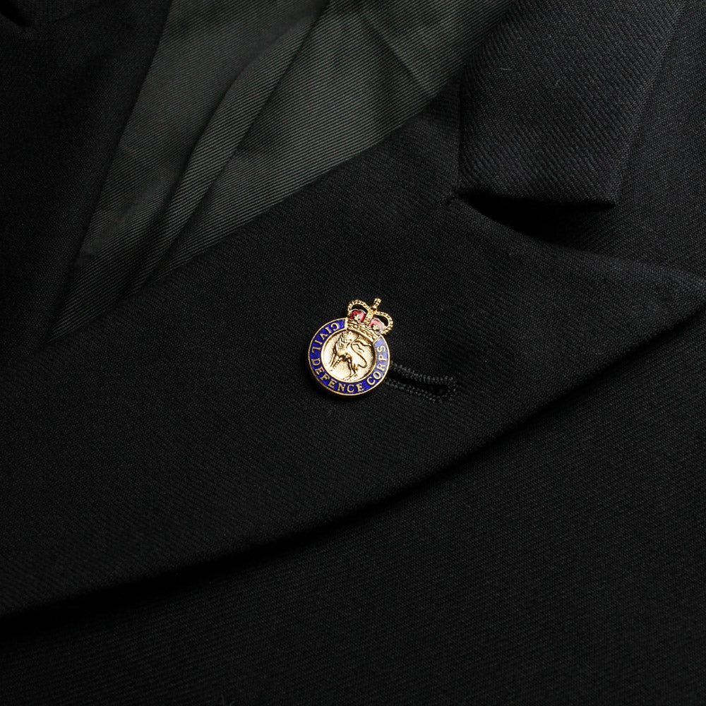 CIVIL DEFENCE CORPS LAPEL BADGE - ON JACKET