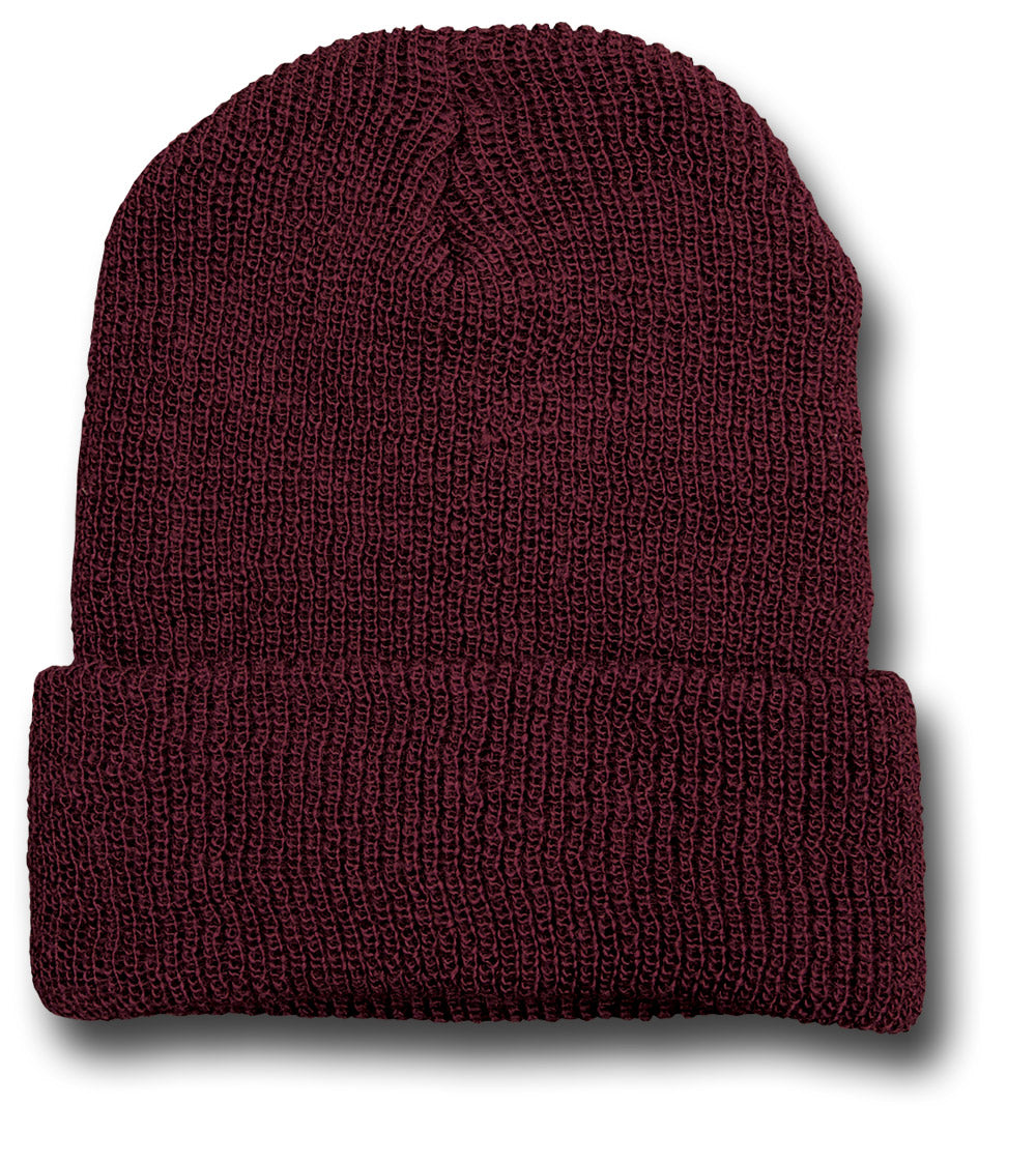 USA WOOL SKULL CAP BEANIE HAT - MAROON