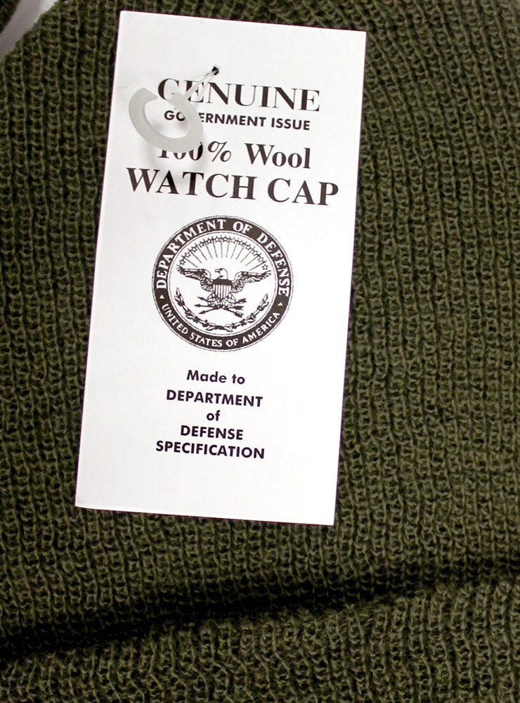 USA WOOL SKULL CAP BEANIE HAT - LABEL