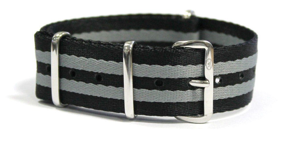 CWC SEATBELT NATO STRAP - BOND 007 / SILVER