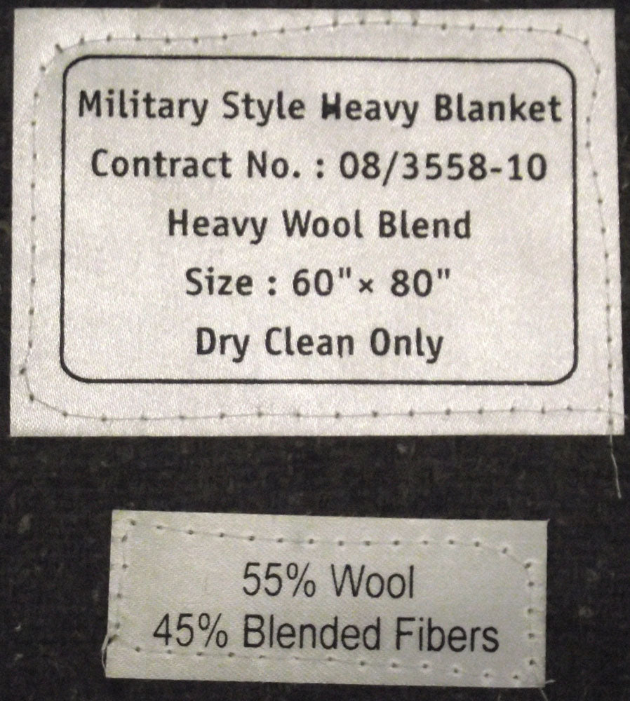 GREY ARMY BLANKET - LABEL