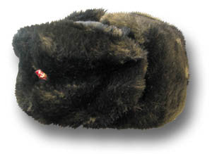 RUSSIAN SYNTHETIC FUR HAT BLACK Silvermans