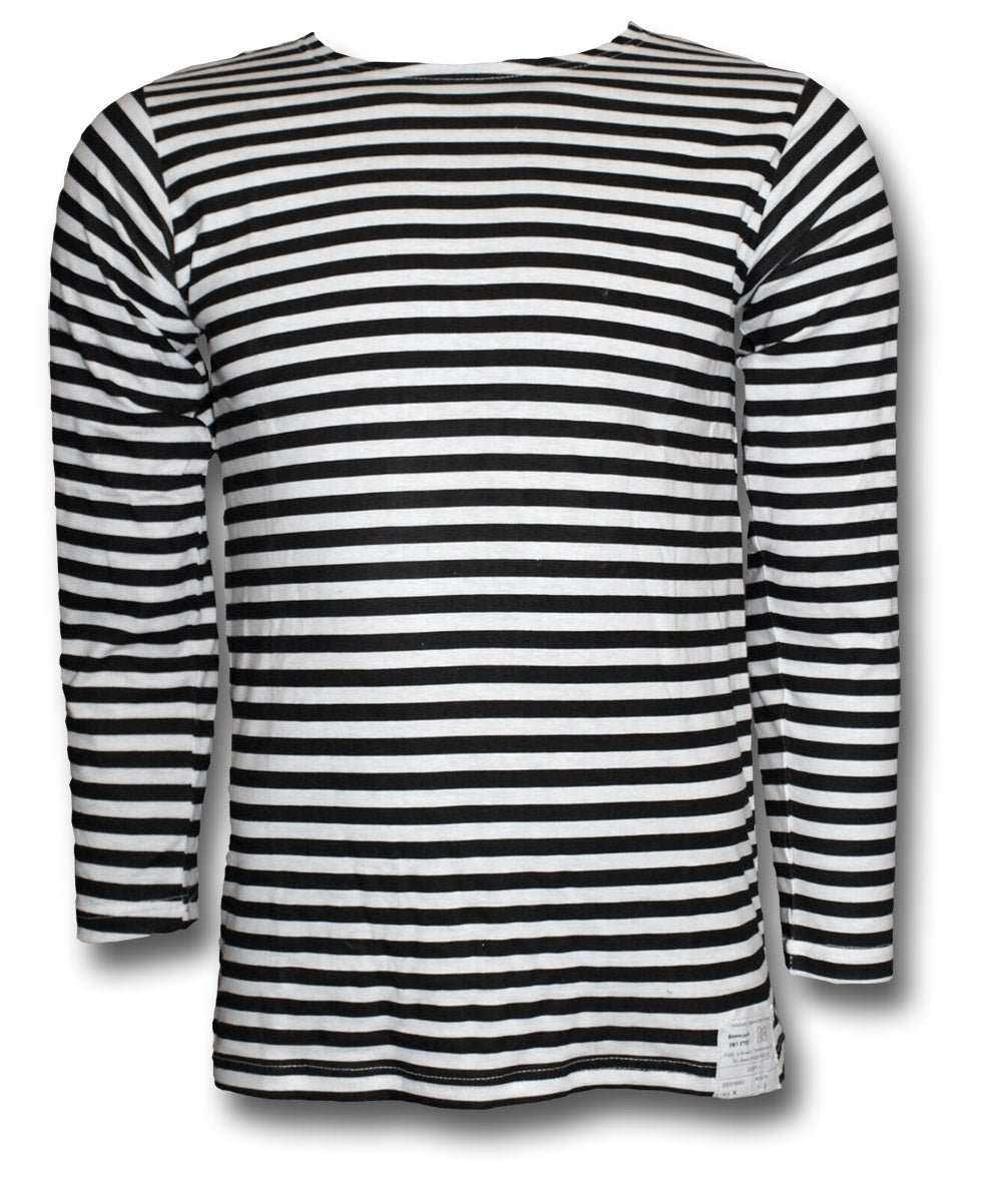 RUSSIAN STRIPED LONG SLEEVE SHIRT - BLACK