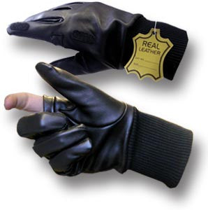 LEATHER TRIGGER FINGER GLOVES - Main Image