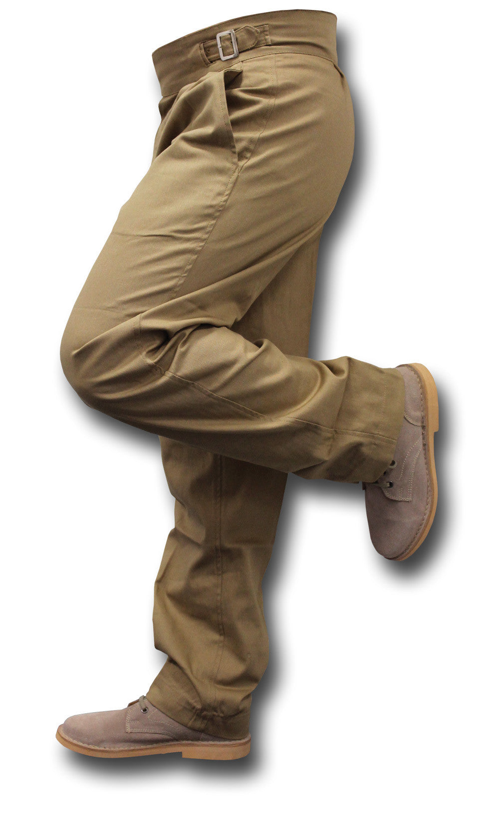 X OVER BELT TROUSERS - KHAKI