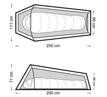 SNUGPAK IONOSPHERE TENT - DIMENSIONS