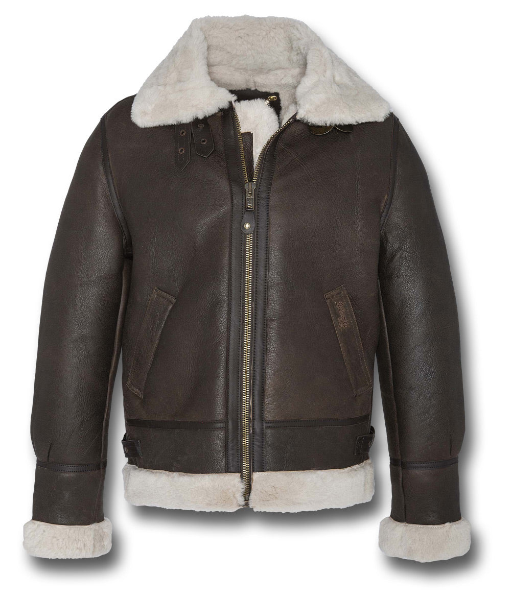 SCHOTT B3 SHEEPSKIN JACKET - BROWN