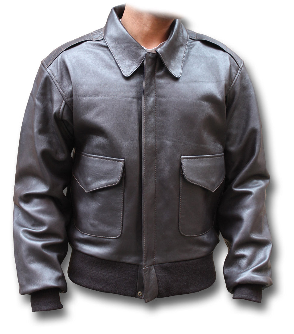 A2 USAAF LEATHER JACKET WITH SIDE POCKETS - Main Image