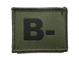 BLOOD GROUP PATCH/BADGE - OLIVE, B-