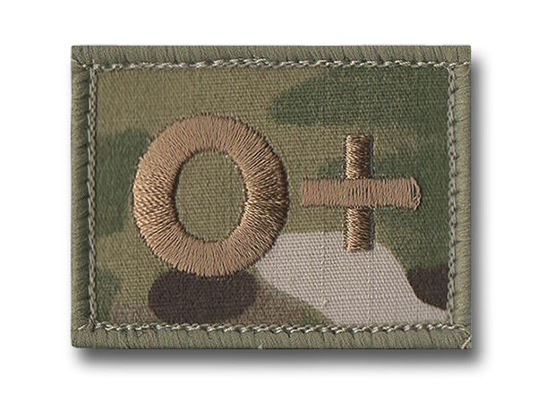 BLOOD GROUP PATCH/BADGE - MULTICAM, O+