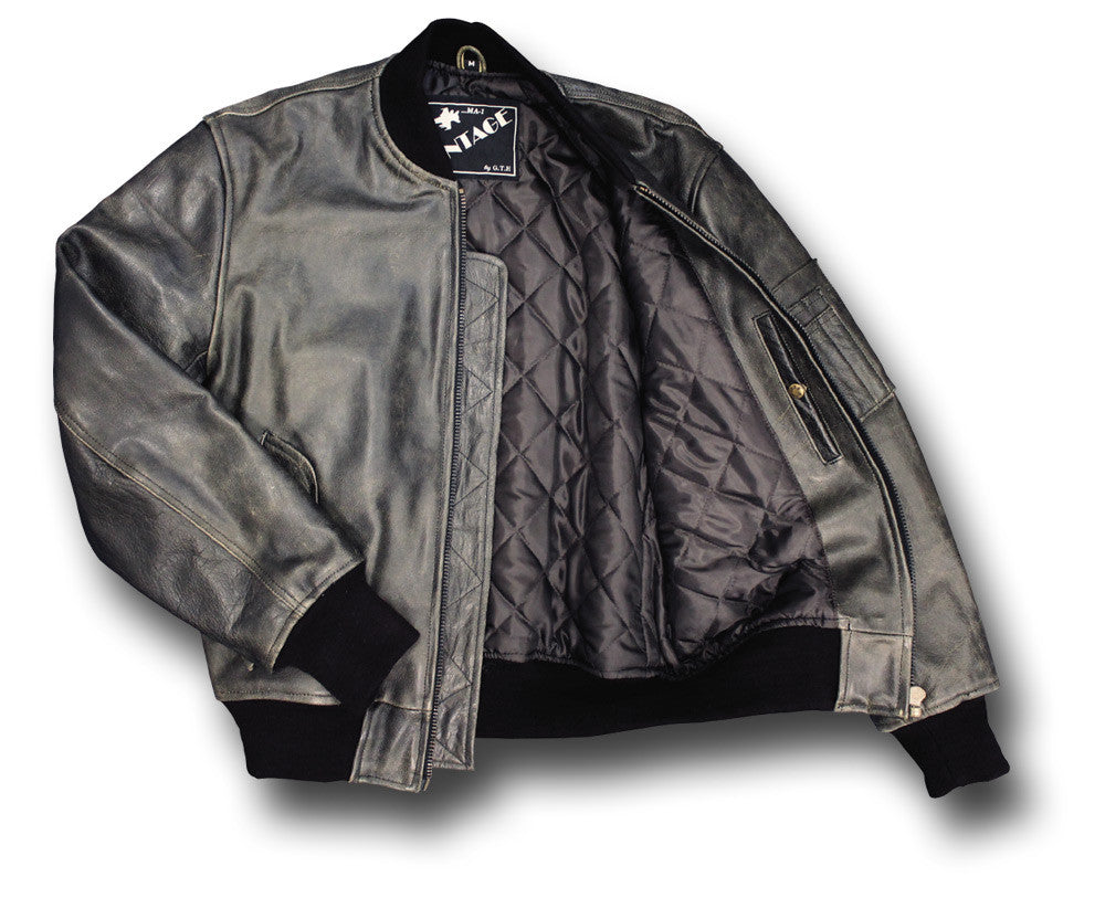 GTH MA1 VINTAGE LEATHER JACKET - Silvermans
 - 3