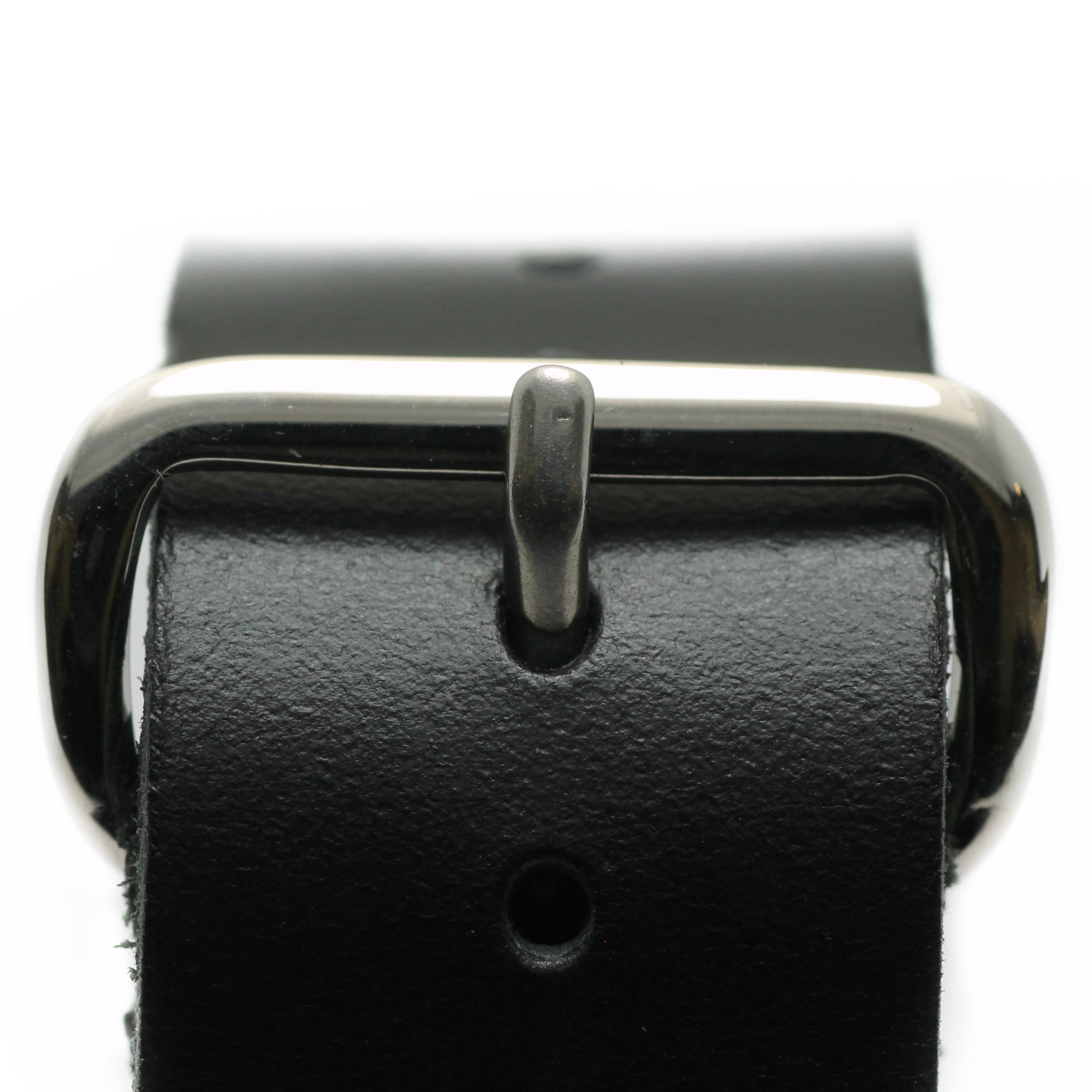 LEATHER NATO STYLE WATCH STRAP - BLACK